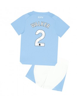 Otroški Nogometna dresi replika Manchester City Kyle Walker #2 Domači 2023-24 Kratek rokav (+ hlače)